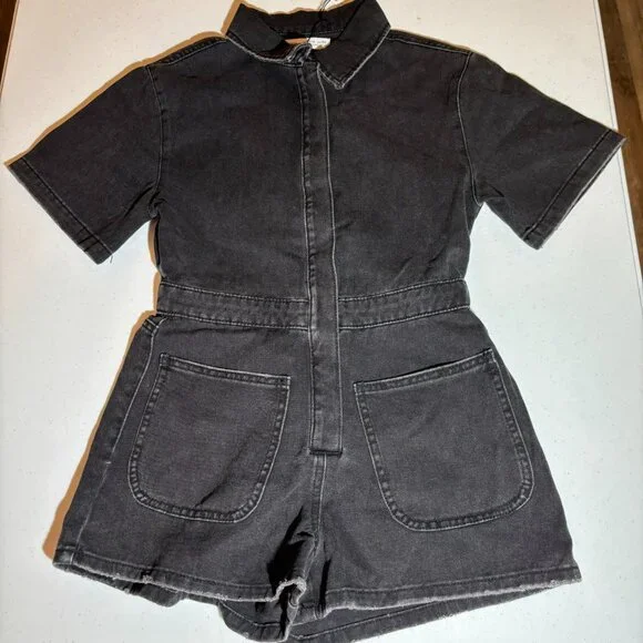 NWT Zara Gray Black One-Piece Romper Girls Kids - Picture 1 of 3